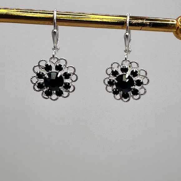SALE. Swarovski Filigree Earrings - Picture 3 of 6